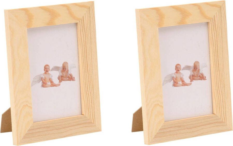 3x stuks houten fotolijsten fotolijstjes 14.5 x 19.5 cm DIY hobby knutselmateriaal Fotolijst fotolijstje fotoframe Knutselen