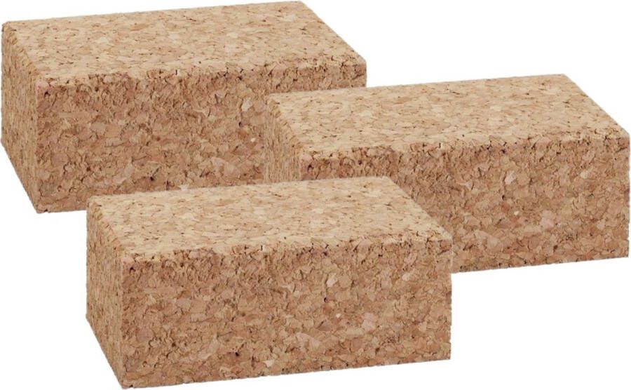 Merkloos Sans marque 3x stuks schuurkurk schuurpapier blokken 100 x 60 x 40 mm Schuurpapier houders