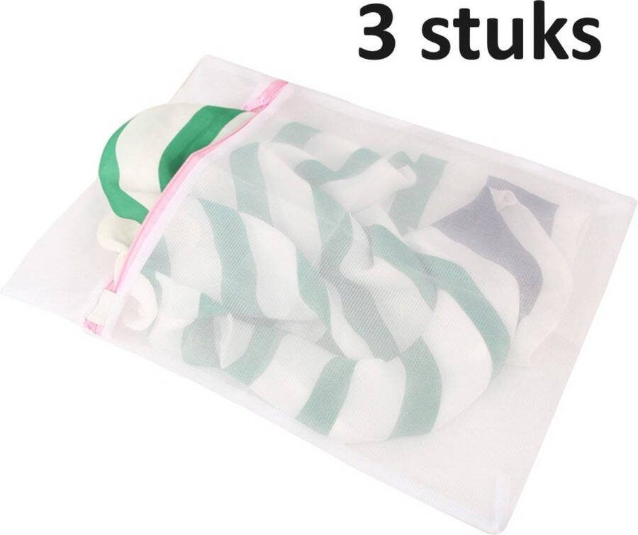 3x Waszak klein 30 x 40 cm Waszakken Waszak met rits Waszak lingerie