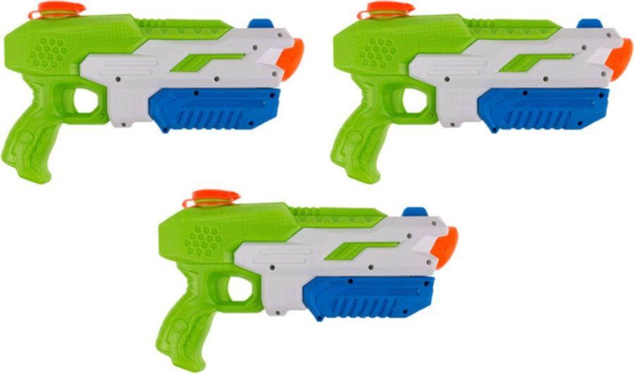 Merkloos 3x Waterpistool waterpistolen groen 30 cm Waterpistolen