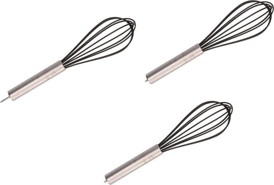 3x Zwarte gardes 26 cm keukengerei keukengereedschap gardes