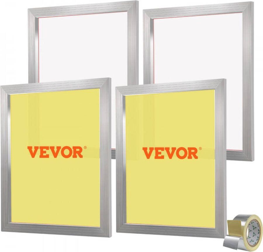 4-delige aluminium schermframe zeefdrukpers 20x24 zeefdrukmachine-accessoires 355 mesh zuurbestendig en niet-vervormbaar voor kussensloop stof papier kopieerpapier enz