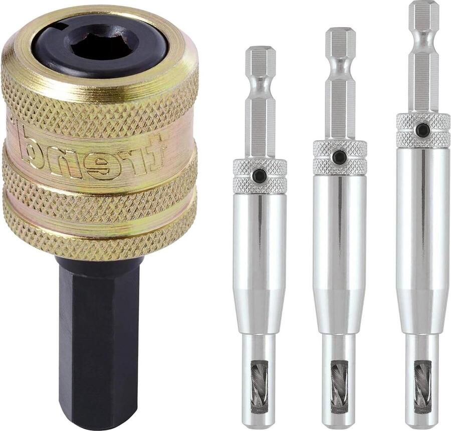 4-delige boorgeleiderset voor schroeven nr-6-8-en-10 boor nauwkeurig voorboorgaten verzinkbouten scharnieren slotplaten SNAP DBG SET