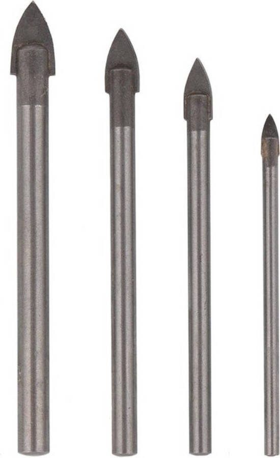 Benson 4-delige glas boorset boortjes 3 5 6 en 8 mm glasboren boorset