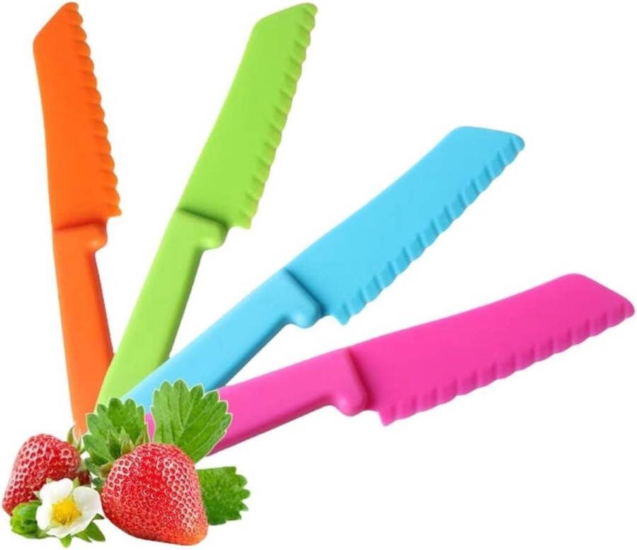 4-delige kinderkeukenmessenset fruitmes kinderveiligheid koksmes cadeaus voor kleine kinderen Kindermessen groentemessen voor Keuken Kerstmis verjaardagsmes Kindermessen