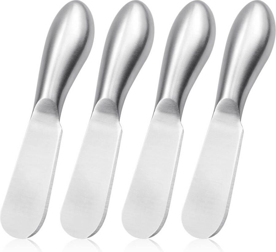 4-delige kleine botermessenset roestvrijstalen botermes klein zilver jammes voor jam boter room kaas