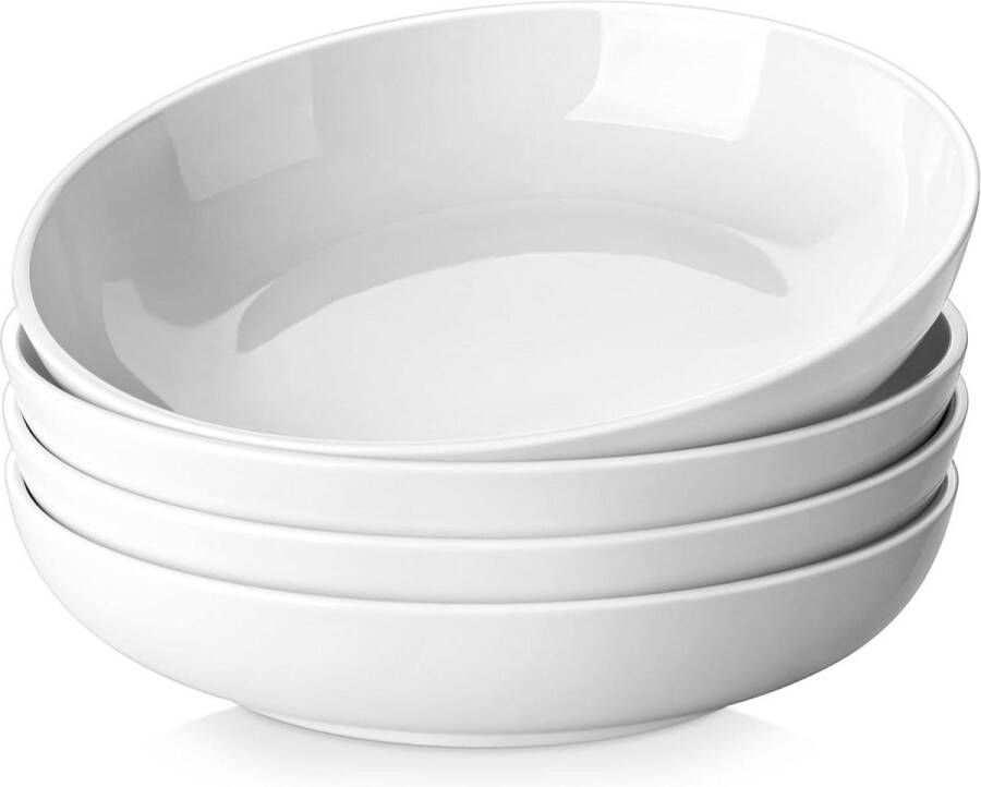 4-delige pastaborden-soepborden crèmewit porselein diepe borden voor spaghetti grote soepkom voor pasta