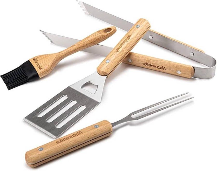 4-delige Roestvrij Staal BBQ-accessoires Set voor Barbecues en Buitenfeesten