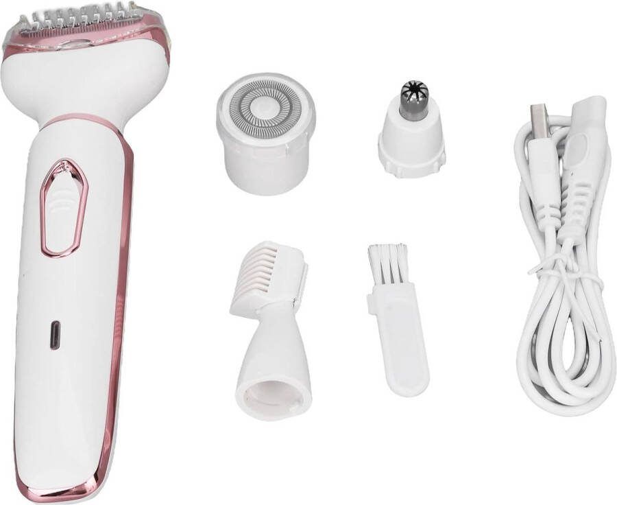 4-in-1 elektrische wenkbrauwtrimmer scheerapparaat voor dames droog en nat scheren roestvrijstalen mes gezichtshaar verwijderaar voor vrouwen