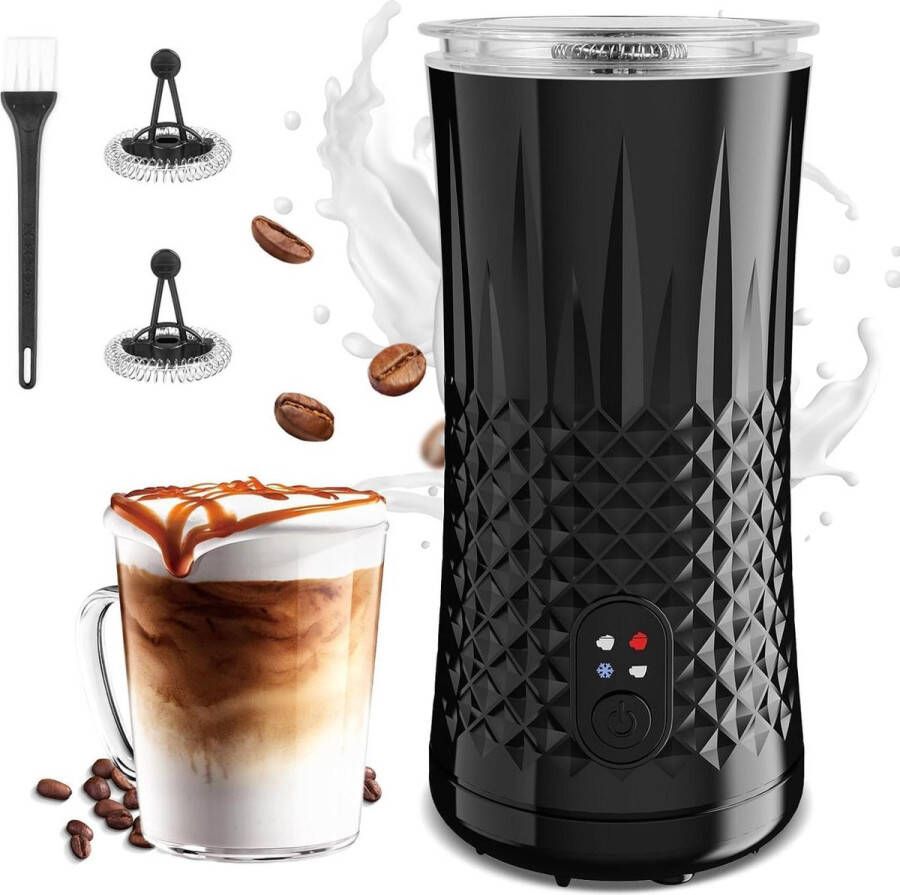 4-in-1 Melkopschuimer voor Cappuccino en Latte Warm en Koud Melkschuim Antikleeflaag Automatische Uitschakeling één Klik Bediening