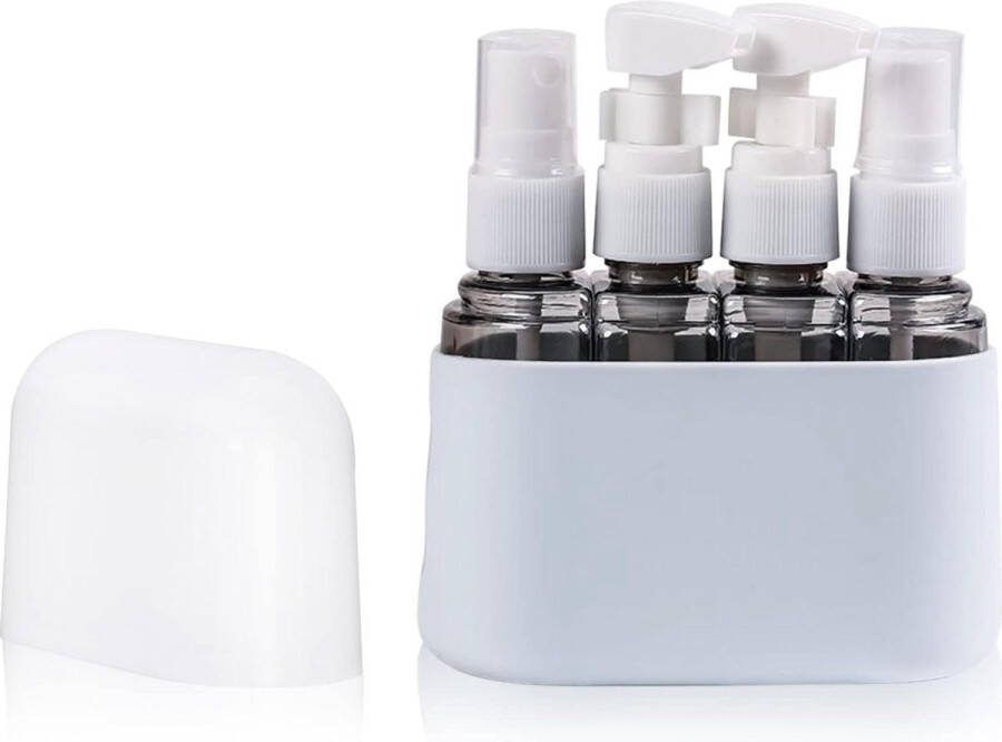 4-in-1 reisflessen set 50 ml spuitflessen lichtblauw reisflesjes handbagage