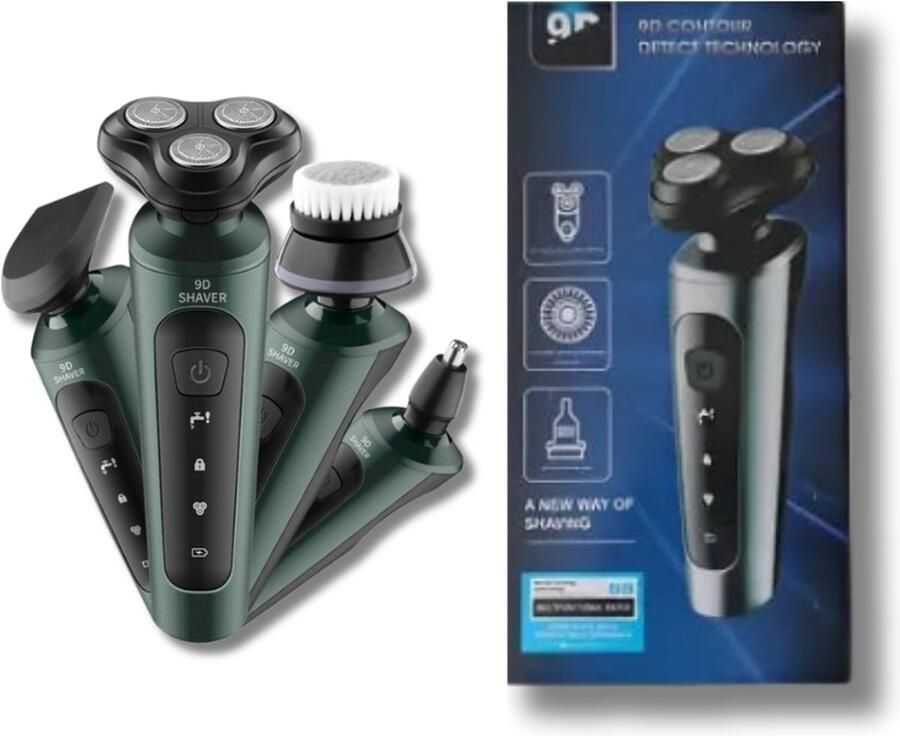 4 in 1 Scheerapparaat Mannen Met Trimmer & Neustrimmer Elektrisch Scheerapparaat Nat en droog Scheerapparaten Baardtrimmer Reinigingsborstel