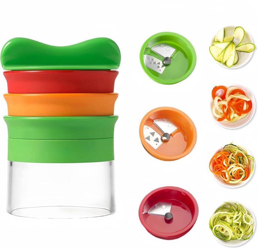4 in 1 Spiraalsnijder voor groenten- Spiralizer voor Groenten en Noedels Courgette Spiralizer Noodle Maker Groenten Spiralizer groente voor courgettes wortelen komkommers aardappelen uien