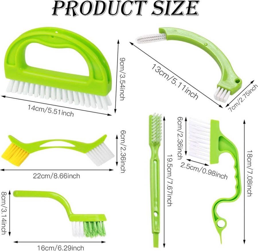 4-in-1 voegenreinigingsborstelset voegenborstel & Tegelborstel met nylon borstelharen voegen- en voegenreinigingsborstel perfect voor douches vloeren badkamers en keukens