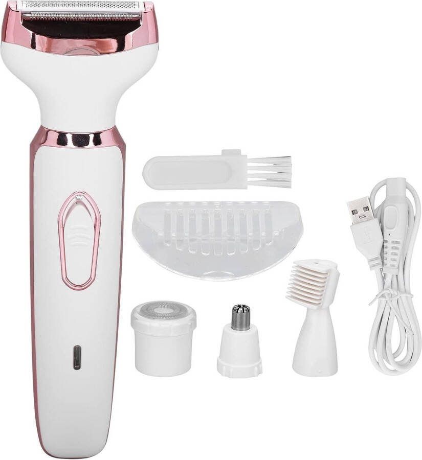 4 in 1 Vrouwen Scheerapparaat Waterdichte USB Oplaadbare Rvs Blade Elektrische Lady Scheerapparaat Smoothing Huid Pijnloos voor Been Haar