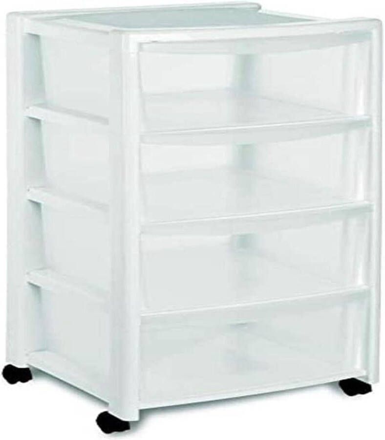 4-laden hoge opbergruimte in wit 40x40x80 cm Ladeblok