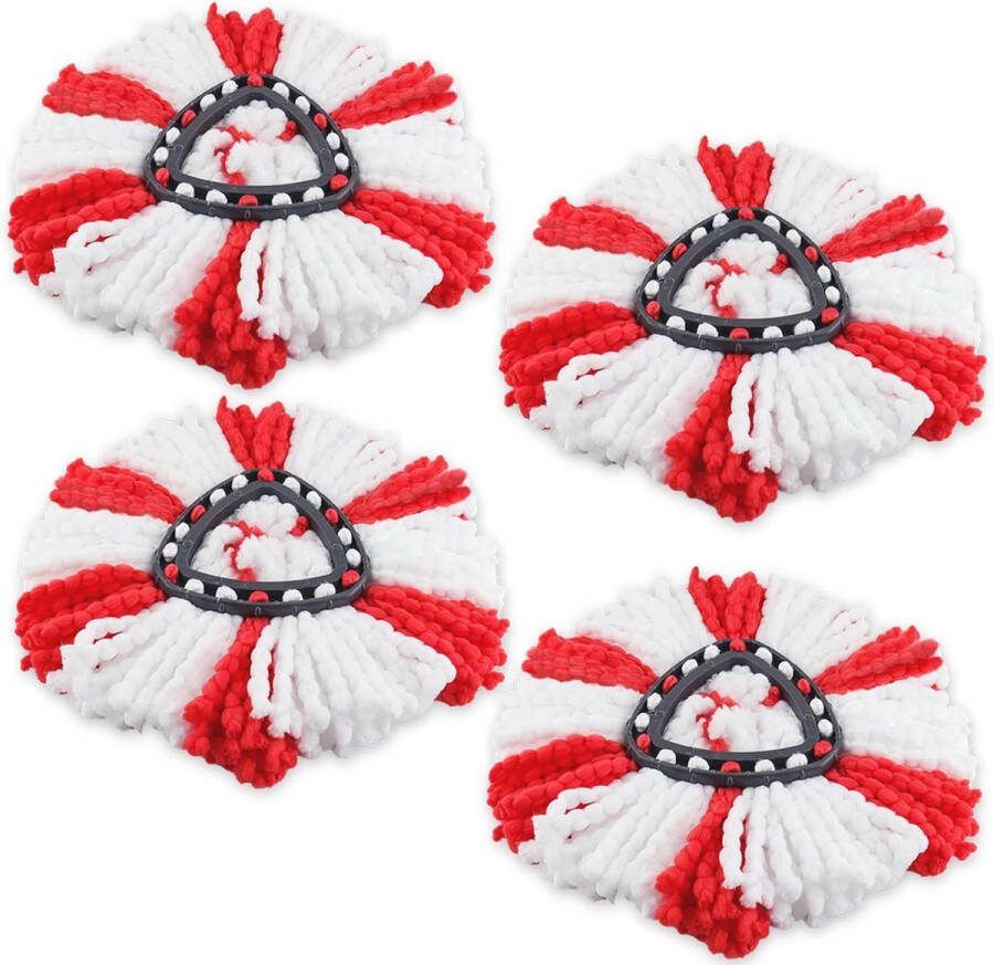 4 microvezel wismop-reservekoppen voor Vileda Turbo Mop dweilmop vervangende overtrek compatibel met Vileda EasyWring Spin Mop en Clean Turbo vloerwisser Mop