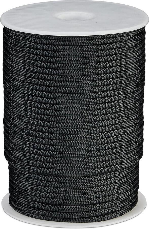 4 mm 80 m Slijtvast Paracord Type 3 Survival Camping Tuin Knutselen Nylon Touw 250 kg Zwart