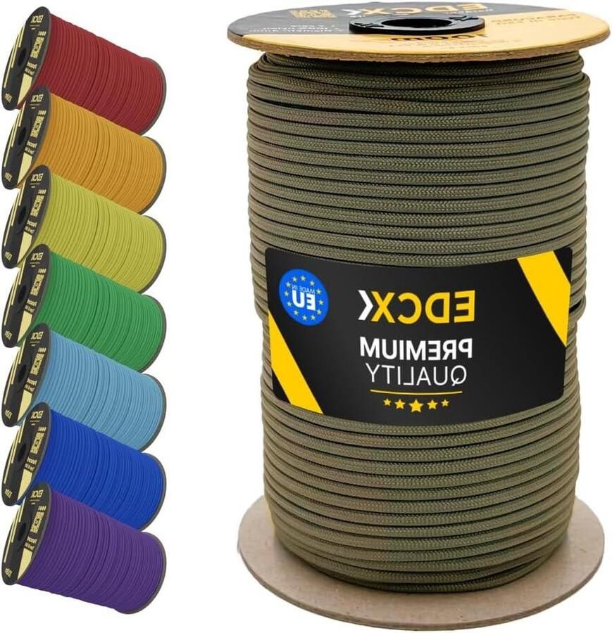 4 mm Nylon Paracord 550 100 m Type III 100% Nylon Rope 7 touw Licht Kaki 100m