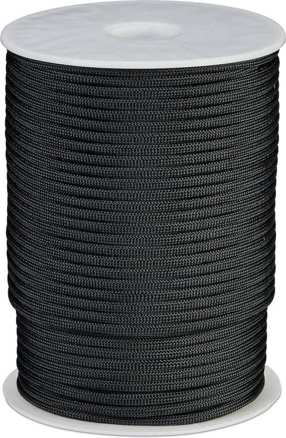 4 mm Paracord 80 m Slijtvast Type 3 Survival Camping Tuin Knutselen Nylon Touw 250 kg Zwart
