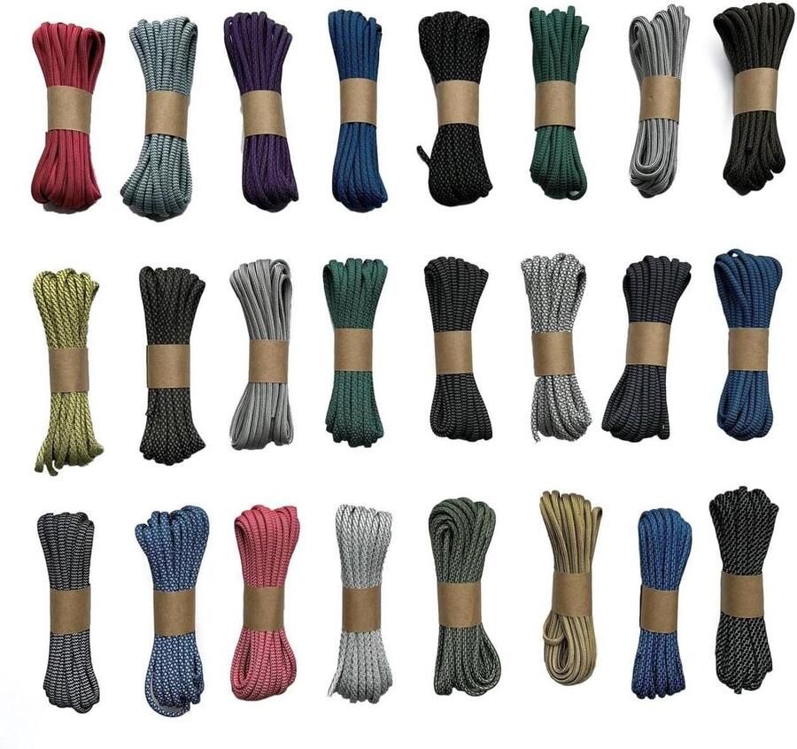 4 mm Reflecterend Paracord 550 15-30-50 m parachutekoord voor overleving gemaakt van nylon type III met 7 draden vele kleuren