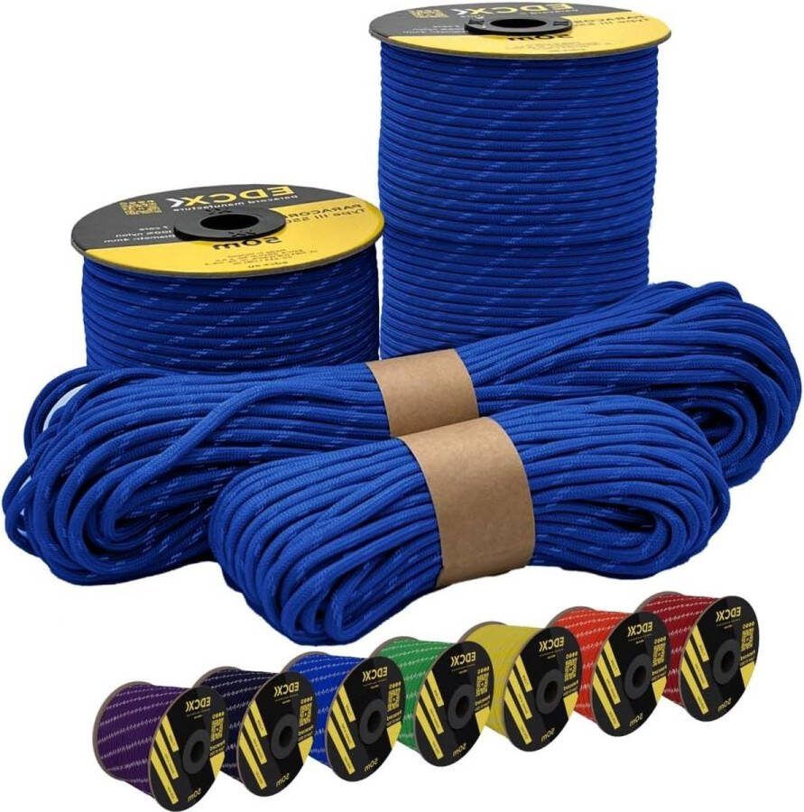 4 mm Reflecterend Paracord 550 (15 30 50 m) scheurbestendig parachutekoord voor overleving nylon type III met 7 draden kleuren
