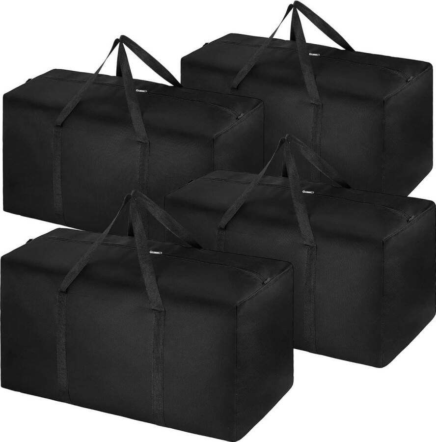 4-pack extra grote reistas opvouwbaar waterdicht 600D Oxford-stof zware reistassen voor heren dames sterke verhuisdozen voor thuisbagagetassen zwart reizen