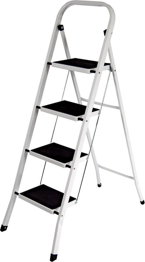 4-staps ladder Heavy Duty staal opvouwbaar draagbaar met antislipmat