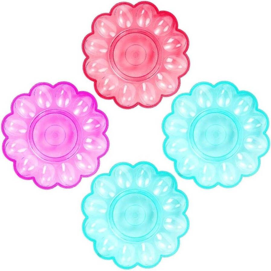 4 Stks Ei Dienblad Schaal Duivel Ei Carrier Plastic Ei Opbergdoos Ei Opslag Container Willekeurige kleur