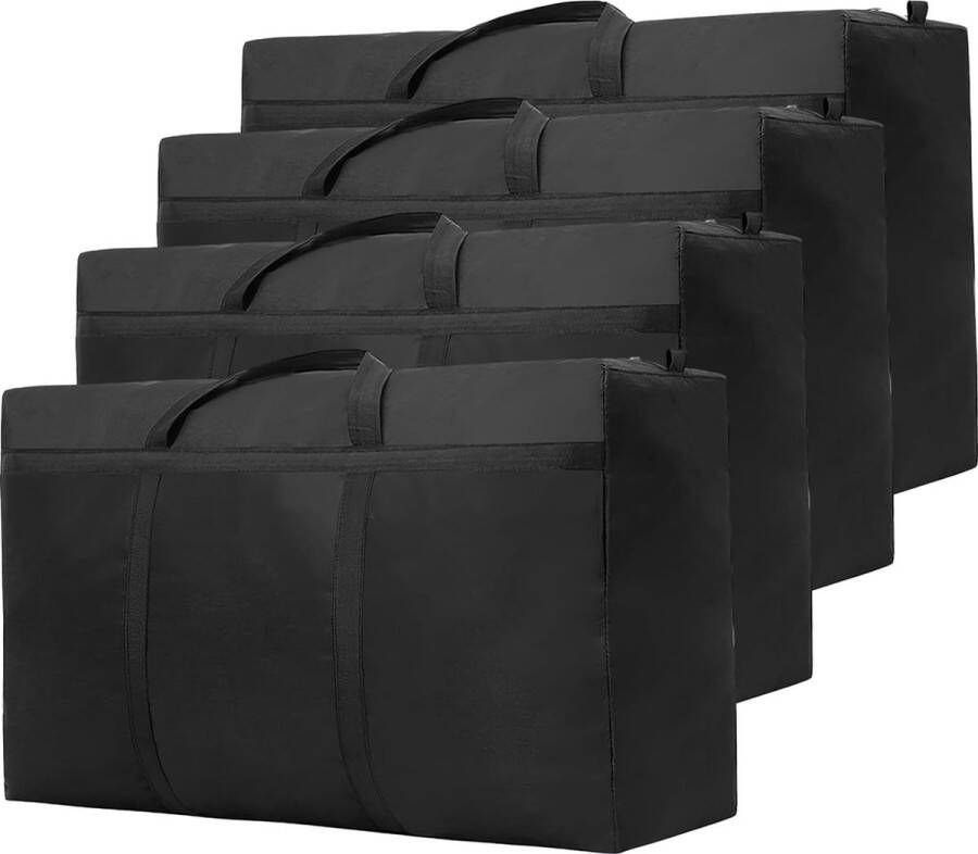 4 stuks 120 l extra waterdichte grote opbergtas grote verhuisdozen draagtas opbergdoos met voor beddengoed matrastoppers dekens en kussens