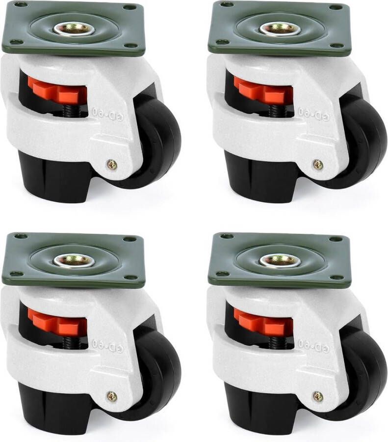 4 stuks 60f zwenkwielen 500kg draagvermogen intrekbare werkbank transportwielen meubels en machines