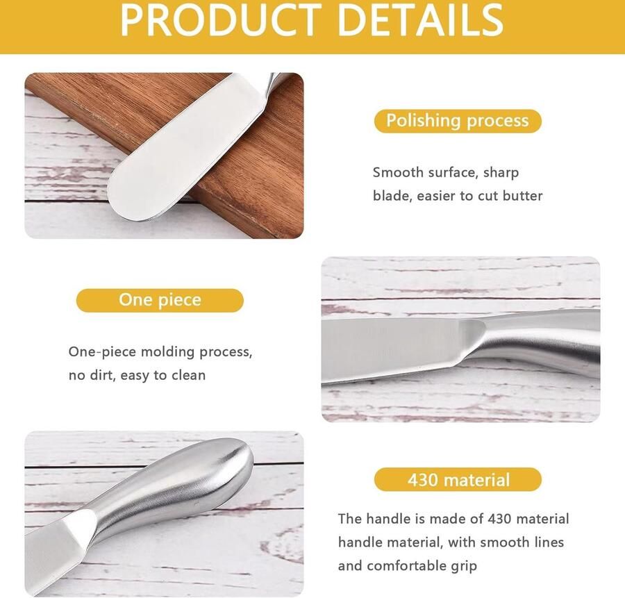 4 stuks botermessen kleine set snijmes kaasmes jammes tafelmes dessertmes roestvrij staal 13 5 x 2 cm voor thuis restaurant keuken