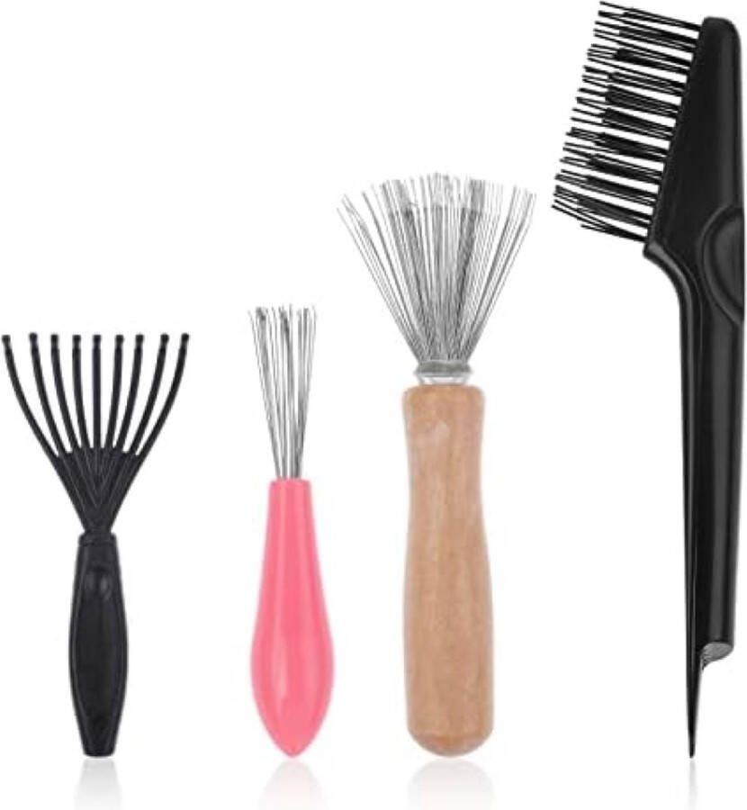 4 Stuks Haarborstel Cleaner Tool Set Kam Schoonmaak Borstel Haarborstel Cleaner Hark Haarborstel Reiniging Tool Voor Het Verwijderen Van Haar Stof Thuis Salon Gebruik (4 Stijl)
