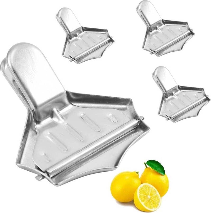 4 stuks handheld citroenpers sap citruspers roestvrij staal hand citroentang fruit handmatige sappers pers