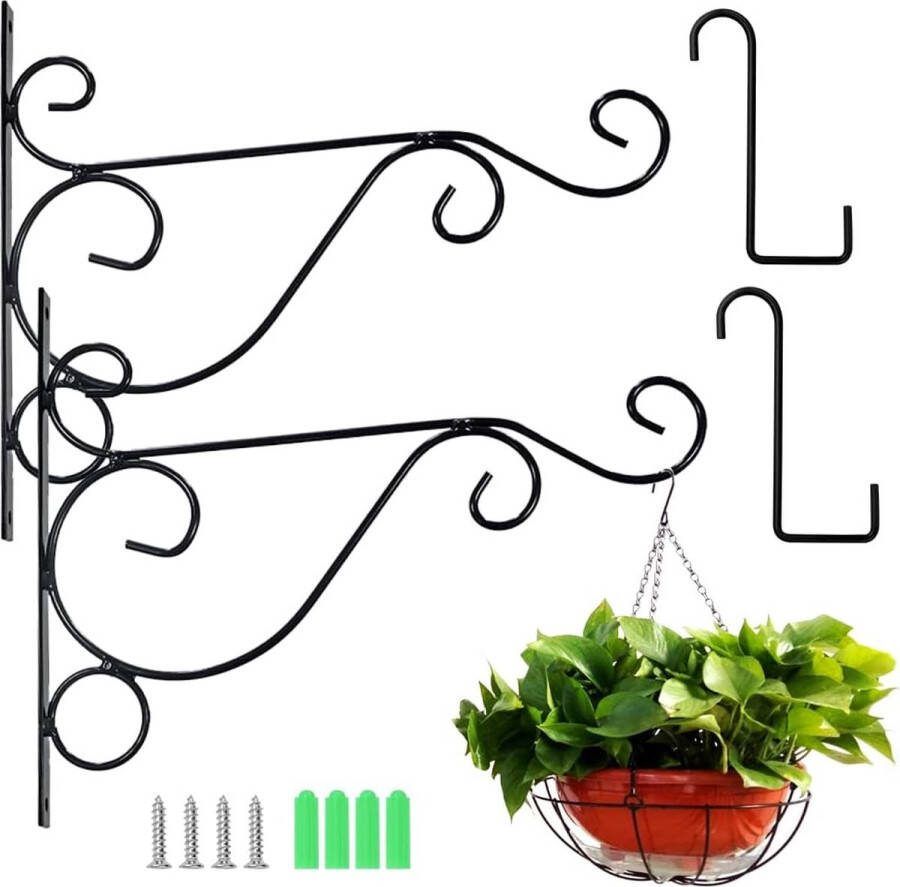 4 stuks hangende bloemenhangers wandhouder ijzeren bloemenhanghouder wandhaak wandhouder voor hanglamp vogelhuisje lantaarn windgong