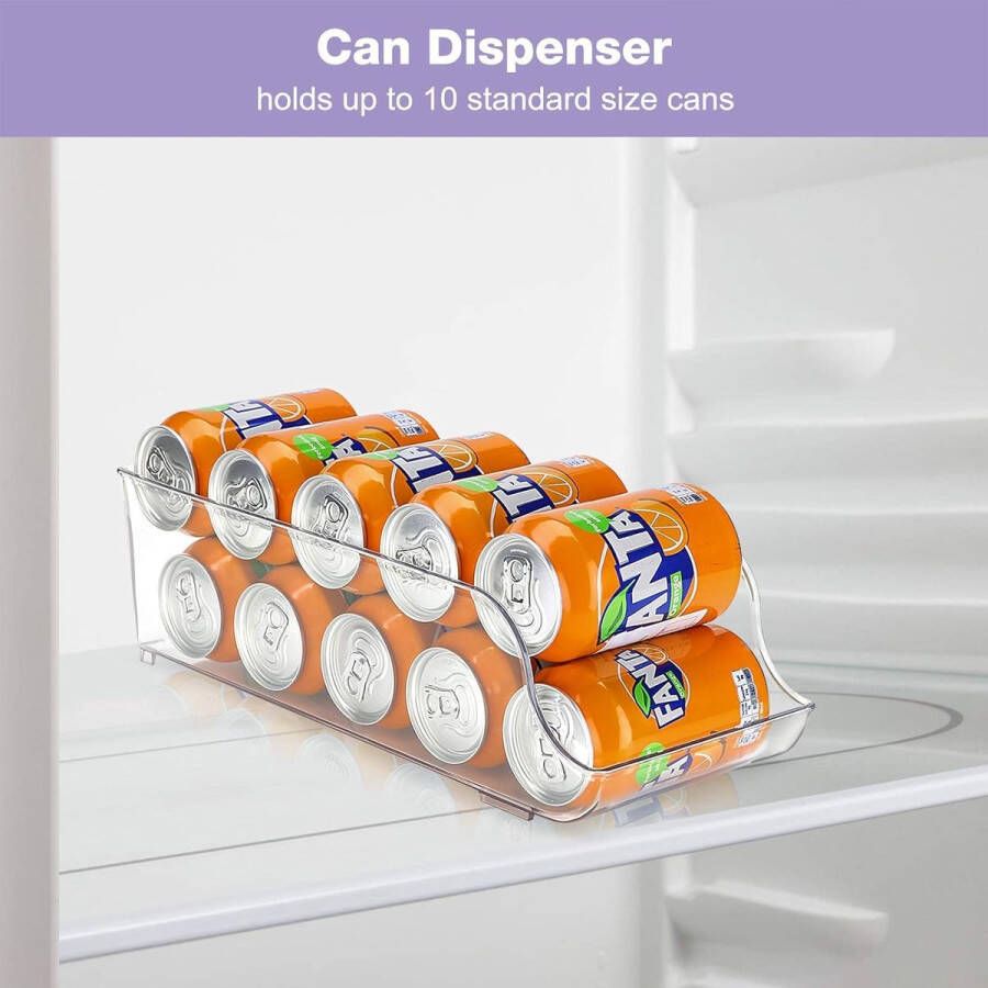 4 Stuks Koelkast Organizer Bakjes Storage Opbergbakken Bijkeuken Stapelbaar Plastic Drank Organisator Containers voor Koelkast Keuken Kasten Diepvriezer Pantry Kabinet -Transparant