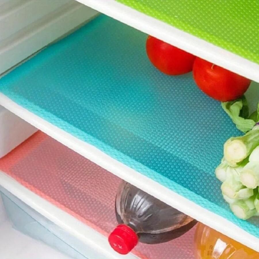4 Stuks Koelkastmatten Antibacterieel Schimmelbestendig Vochtabsorberend Antivuil Pad voor Koelkast Lades en Planken