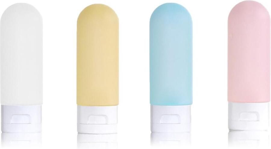 4 stuks lekvrije scheidingsflessen voor make-up en shampoo reisformaat dispensers siliconen reiscontainers reisflesjes 100ml