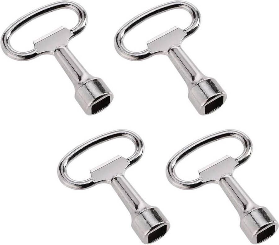 4 stuks multifunctionele sleutels van zinklegering gas watermeter doos universele sleutel hoek afmetingen 13 x 8 x 8 mm buitenkraan sleutel