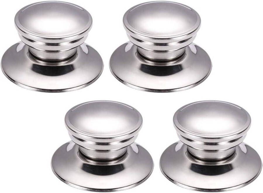 4 stuks pannenknoppen reserveset roestvrij staal pannendeksel handvat universeel knop greep kookpan pan pot