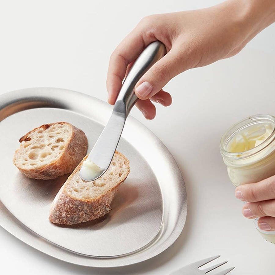 4 stuks roestvrijstalen botermessen klein zilver boterkaasspatel jammessen voor jam boter room en kaas