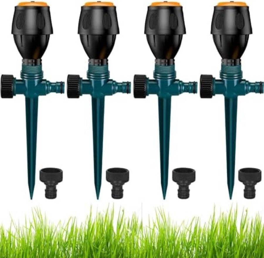4 stuks sproeisproeiers 360 graden automatische irrigatie tuinsproeier verzonken sproeier gazonsproeier multifunctionele tuinsproeier watersproeier instelbaar irrigatiesysteem