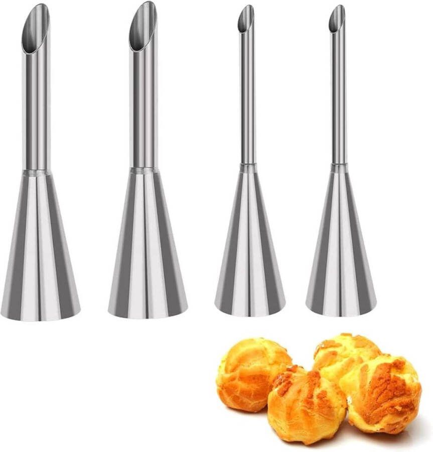 4 stuks spuitzakken spuitmonden spuitcrème herbruikbaar geschikt voor cupcakes met botercrème-jam