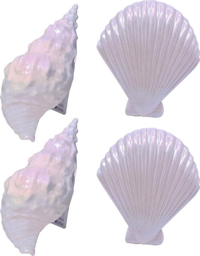 4 stuks strandhanddoekclips schattige Seashell badhanddoek clips grote wasknijpers handdoekklemmen conch handdoekklemmen voor strandligstoelen draagbare winddichte handdoekklemmen