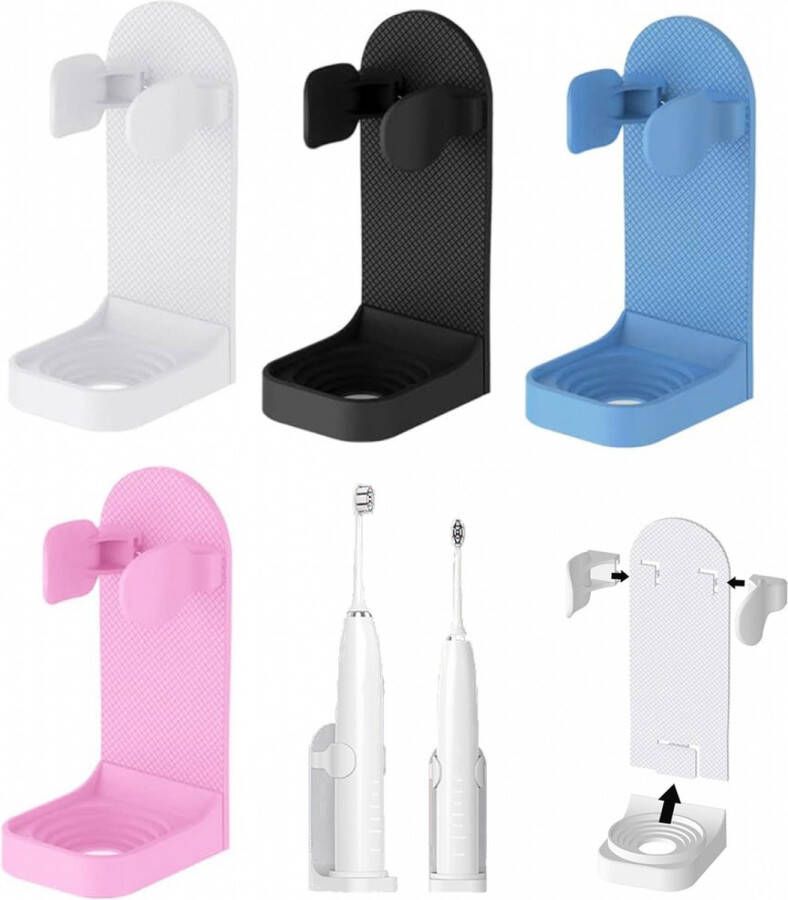 4 Stuks Tandenborstelhouder Houder Elektrische Tandenborstel Verstelbare Zelfklevend Voor Oral B Opzetborstelhouder elektrische tandenborstelhouder geschikt zonder boren toothbrush holder Wandgemonteerde Voor badkamer