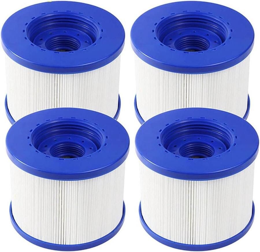 4 stuks zwembadfilters dubbelpak vervanging 104 mm PET + vlies Hot Tube Water Health Wave Spa compatibel met Clever Spa