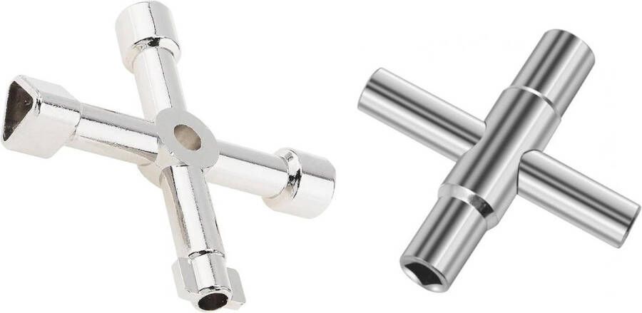 4-weg Sillcock Sleutel Plated Staal Water Sleutels Multifunctionele Kranen Sleutelsleutel Utility Gas Meter Sleutels Kraan Wrench Opening Sluiting Sillcock