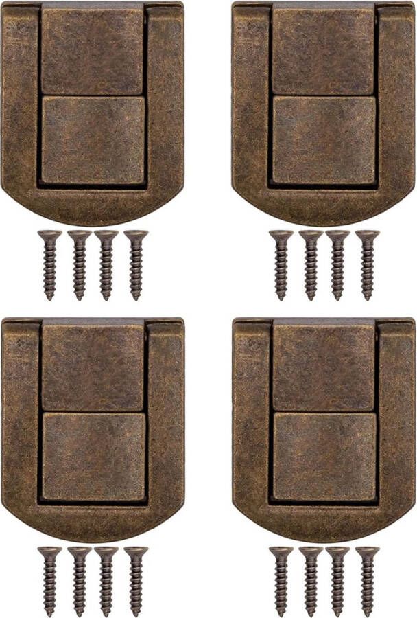 4 x sluitingen voor kisten boxen koffers metalen beslag vintage messing design set van 2 inclusief schroeven 30 x 25 mm