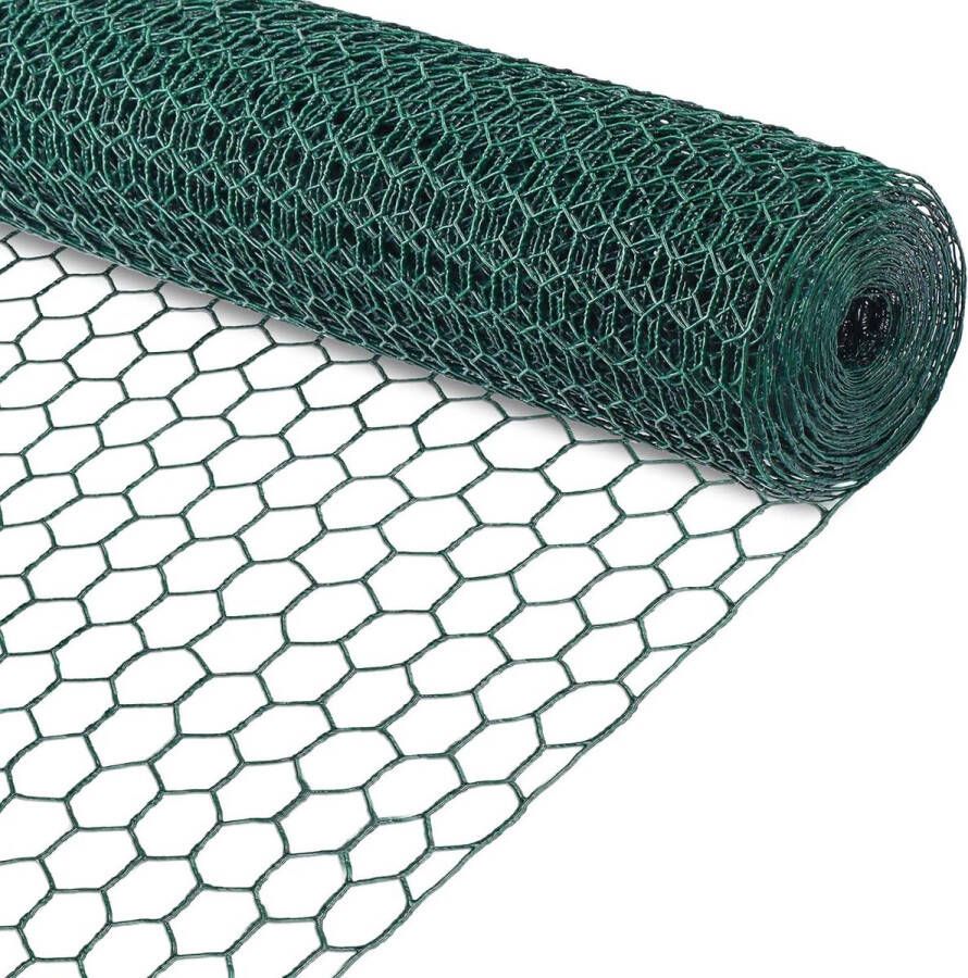 40 cm × 10 m PVC gecoat kippengaas Mesh Roll groene draad schermen gevogelte gaas tuin gaas hekwerk koudgedompeld gaas dier behuizing DIY Craft 15 × 25 mm gaten 0.5 mm draad