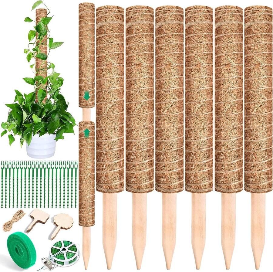 40 cm plantenstokken kokos klimstaven Monstera stok voor klimplanten 6 stuks